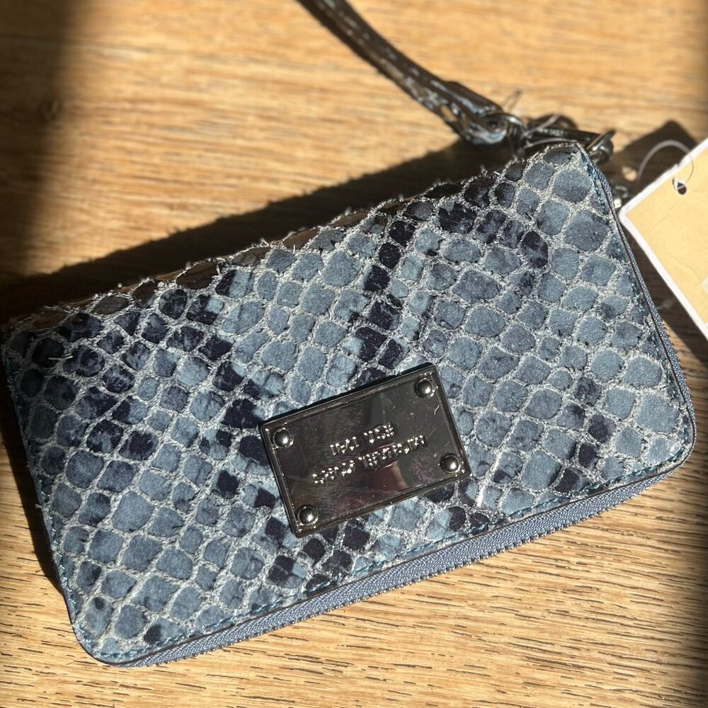 Michael Kors Bedford Blue Python Wallet